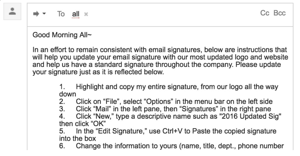 company email signature