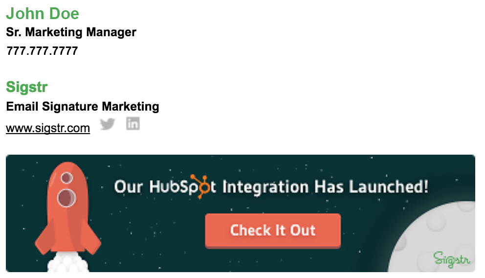 Email signatures example Sigstr