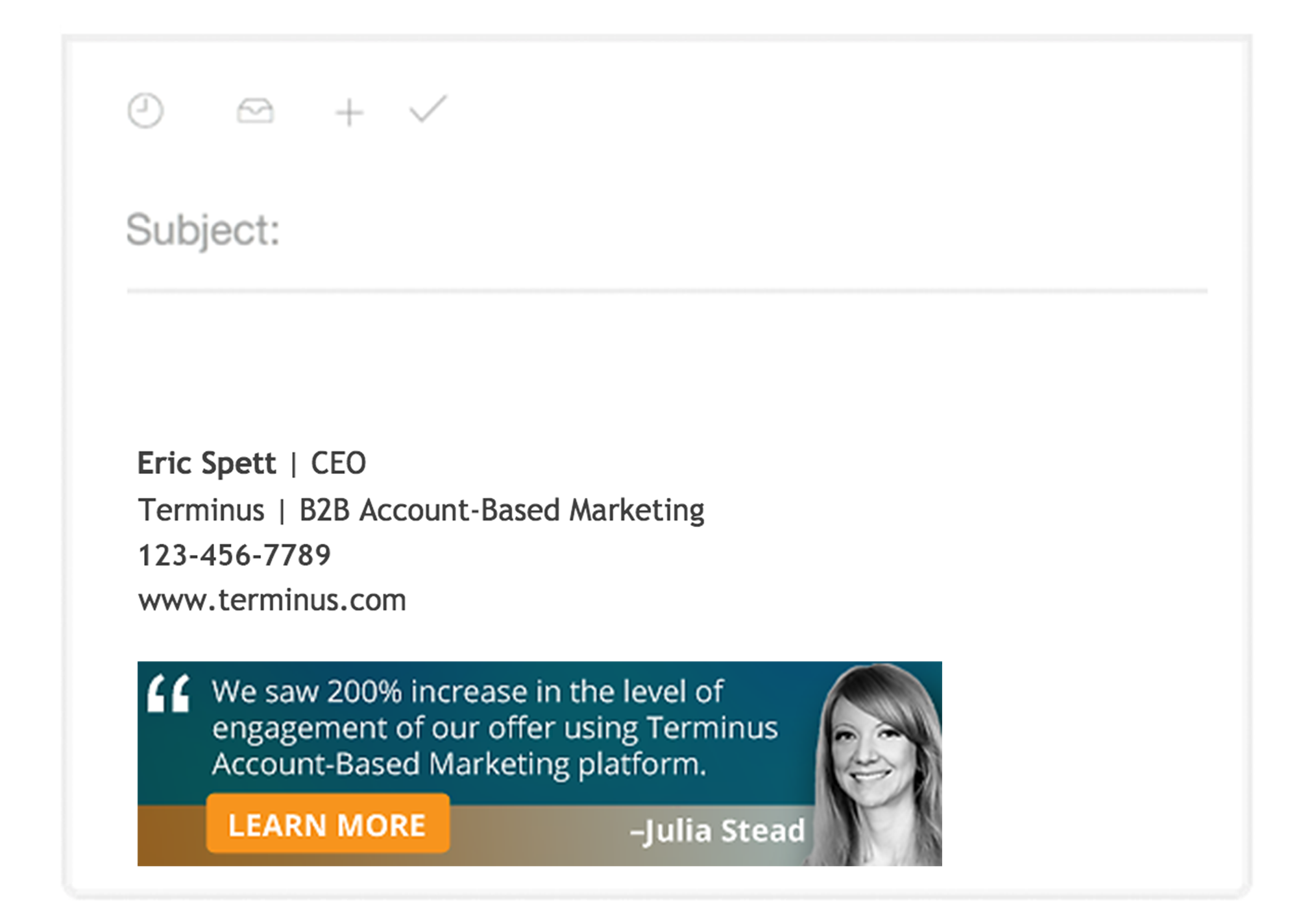 Sales funnel email signature example