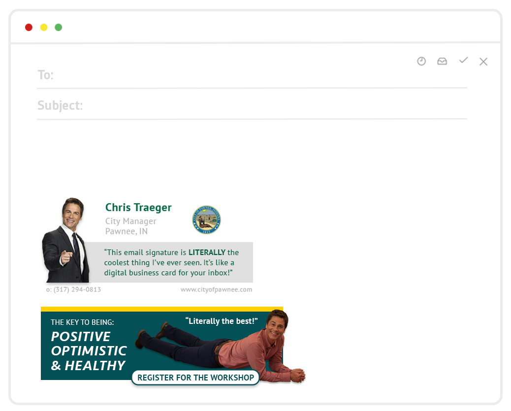 Email signature samples Chris Traeger