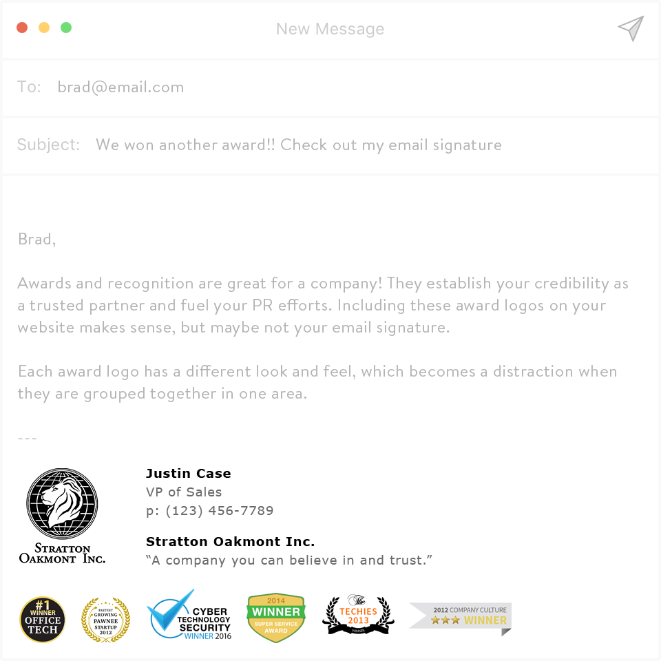 Congratulations, your company also wins the award for the worst of bad email signatures 
