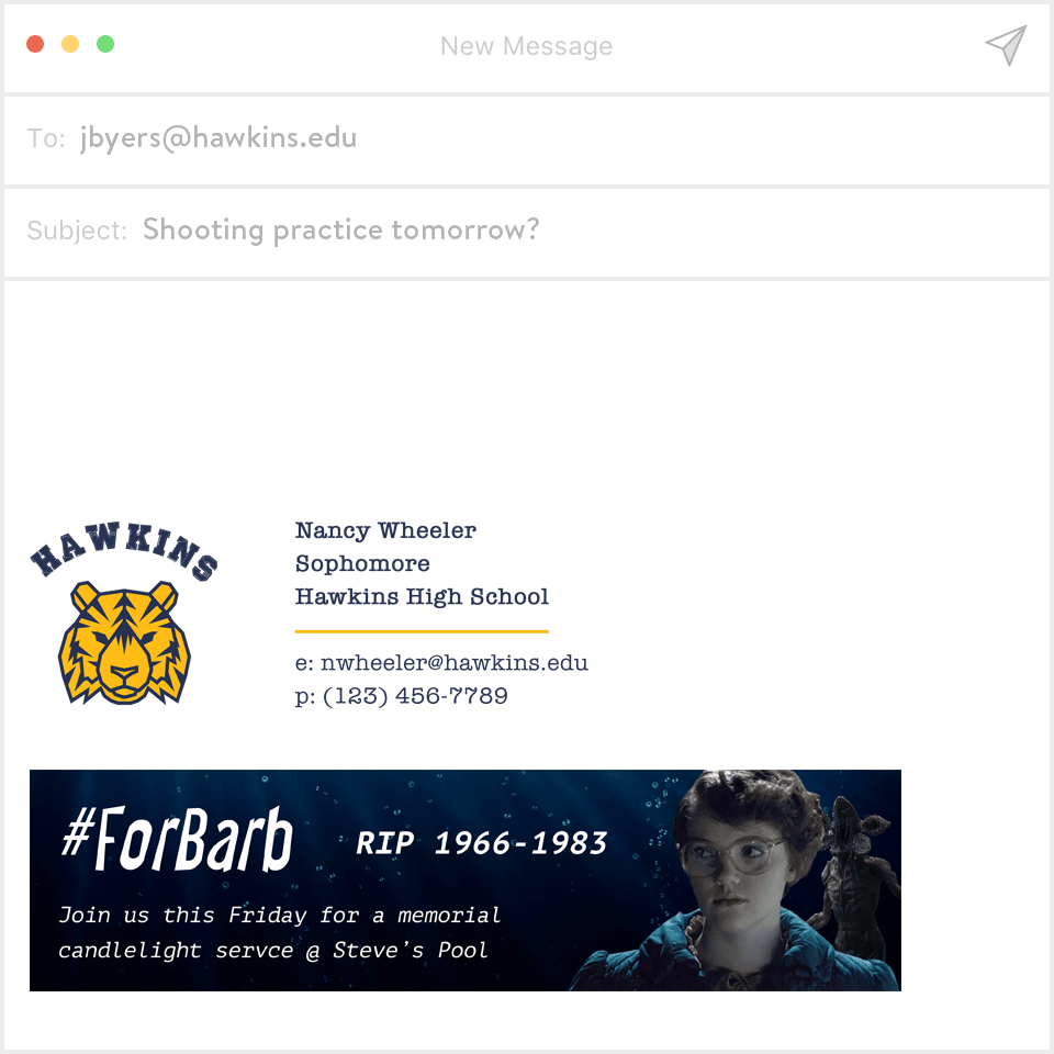 Stranger Things email signatures