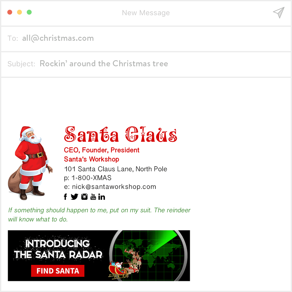 santa claus email signature