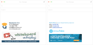Gmail signature use cases